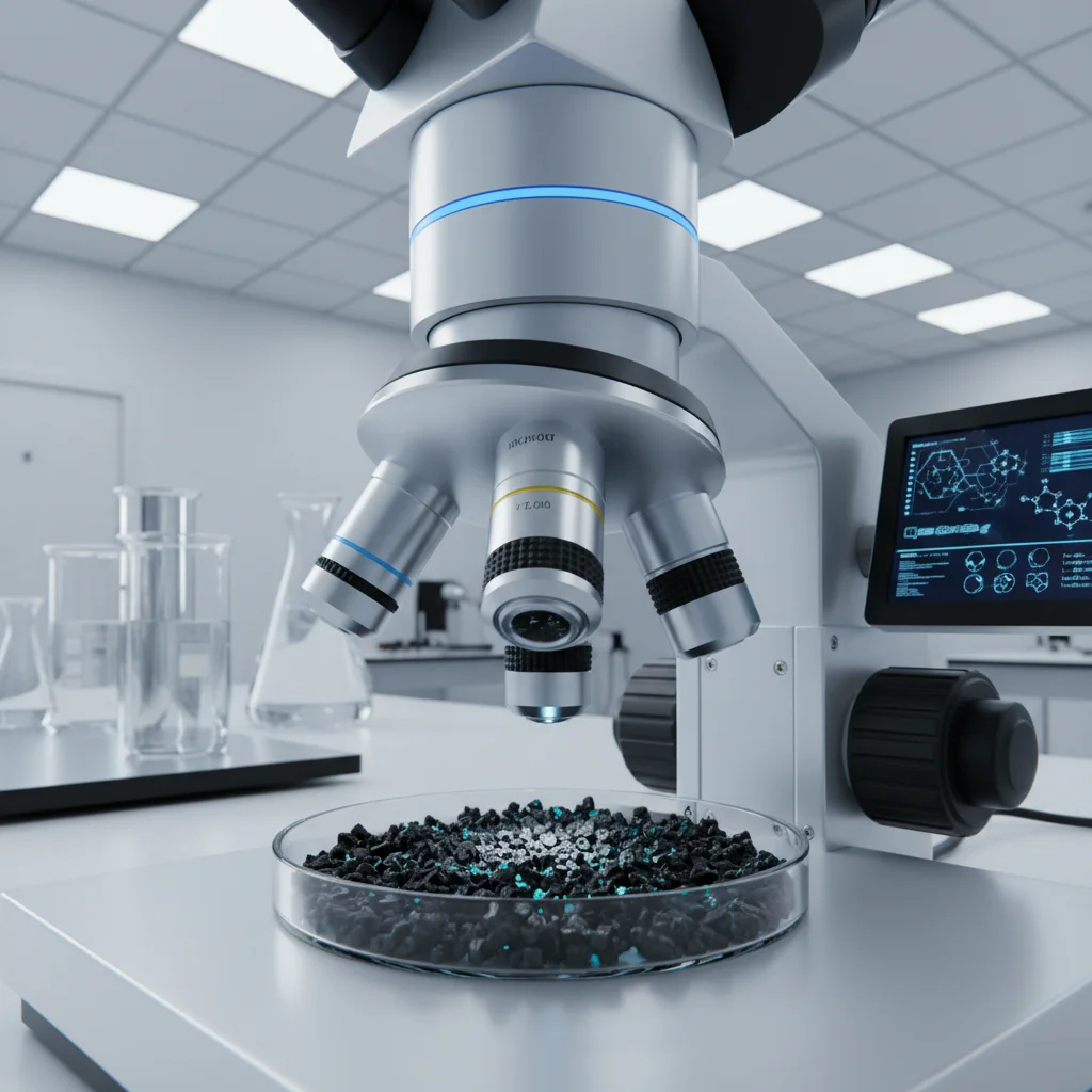 Laboratory microscope for activated carbon research